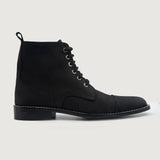 Black Full-Grain leather Boots - Goodyear Welt Construction & Front Toe Box Detail