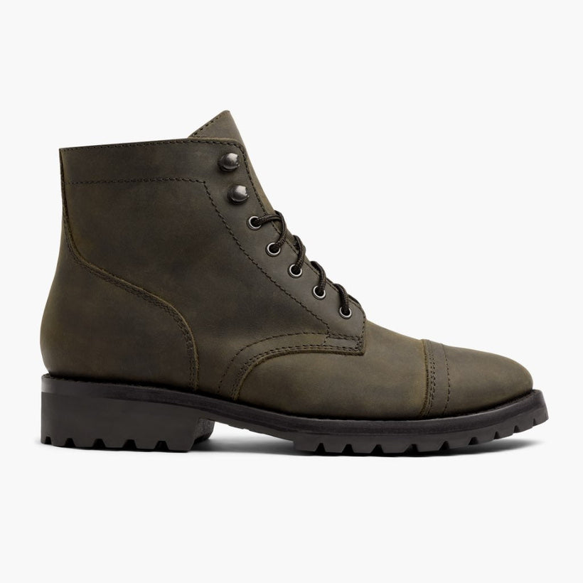 Captain StormKing® Dark Olive Matte Leather Boots