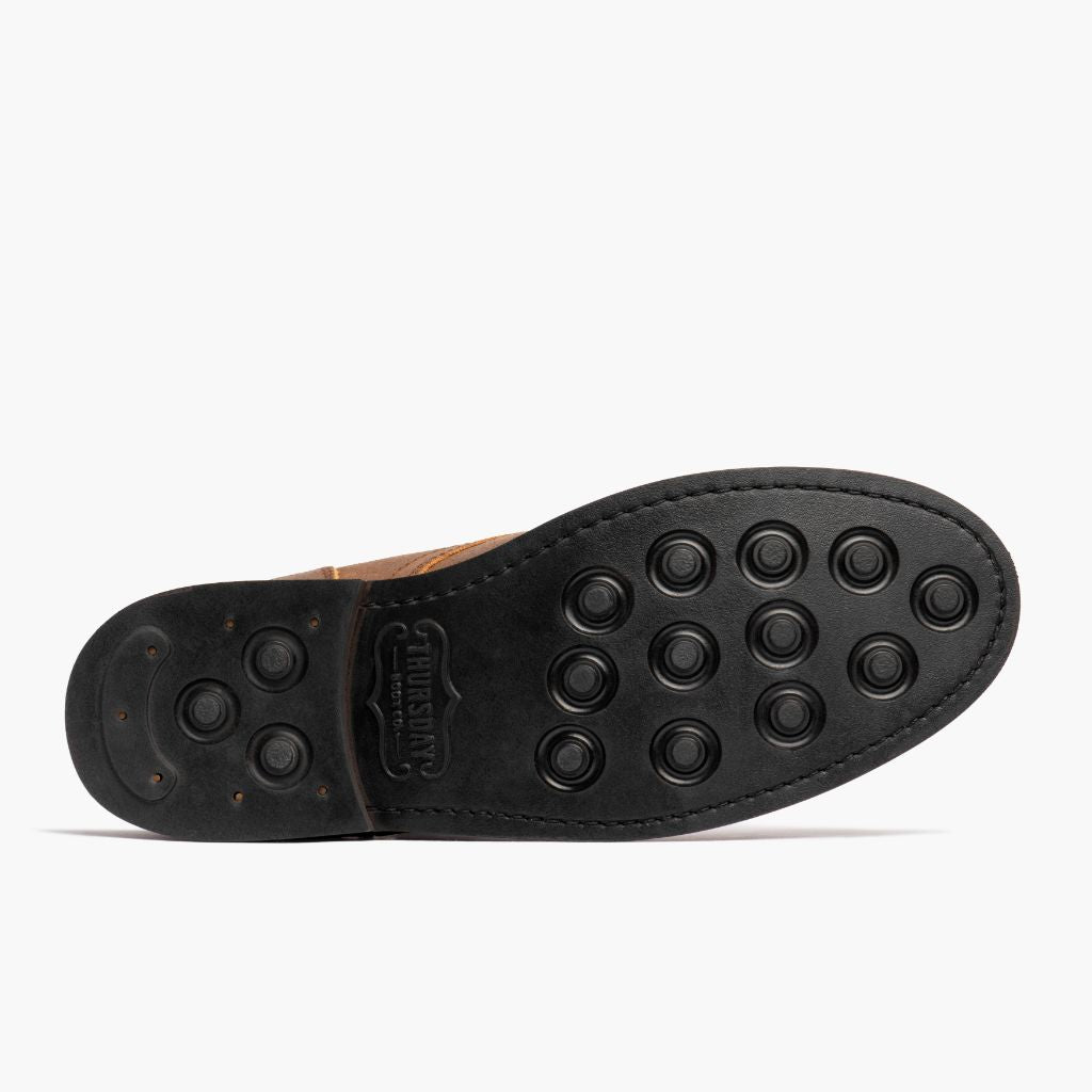 High-Traction Rubber Outsole & Lug Tread Pattern on President Safari Leather Boots For Men