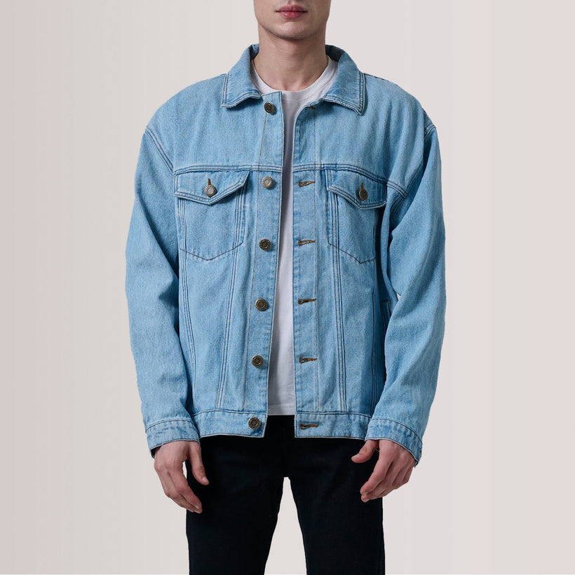 Eddie Light Blue Oversized Denim Trucker Jacket