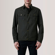 Authentic Waxed Cotton Canvas Grain Texture &amp; Heavy-Duty Seam Stitching Detail