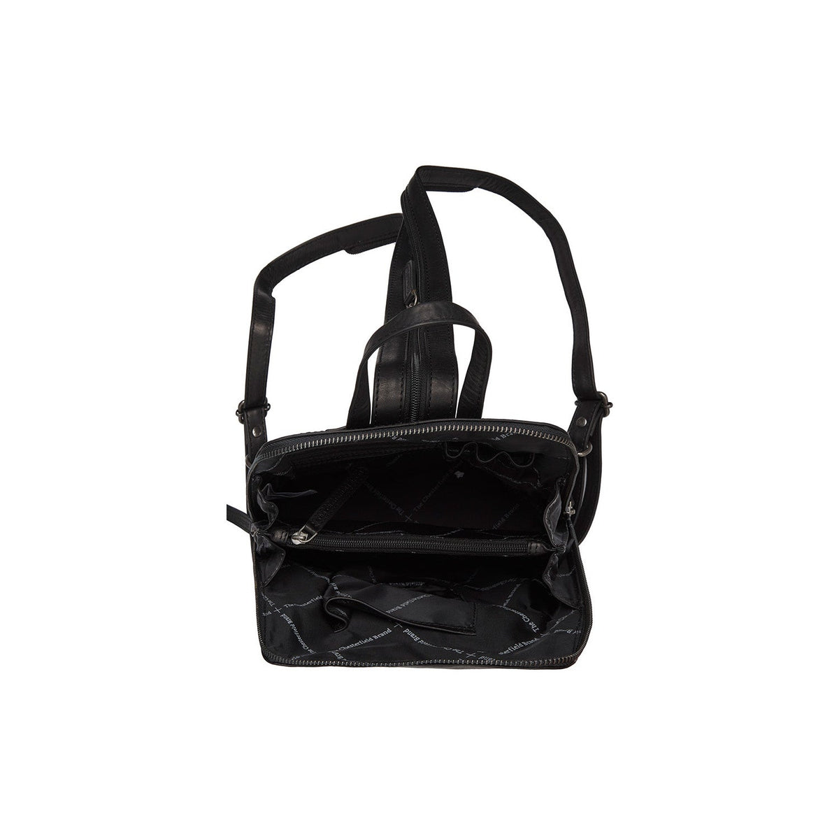 Claire Full-Grain Leather Backpack - Structured Side Profile Showing Gusset Depth &amp; Expansion Capacity