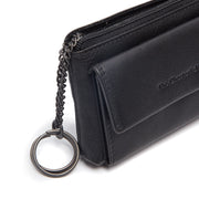 Close-Up Detail of Classic Collar &amp; Heavy-Duty Zipper Hardware on Torano Full-Grain Leather Key Case