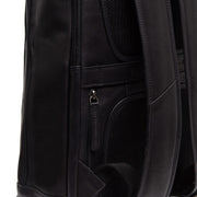 Solid Antique Brass Hardware &amp; Heavy-Duty Dual Zipper Detail on Detroit Full-Grain Leather Laptop Backpack