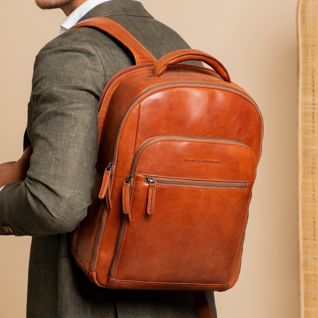 Maggiore Full-Grain Leather Laptop Backpack – alternate product view 2