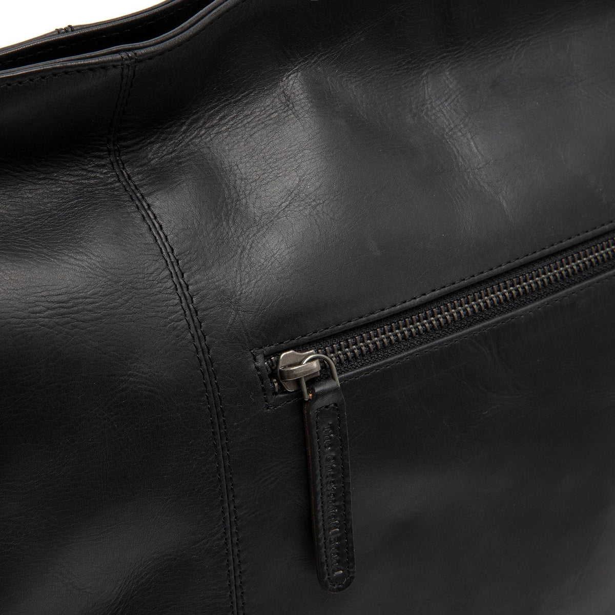 
Zira Full-Grain Leather Shoulder Bag - Structured Side Profile Showing Gusset Depth & Expansion Capacity