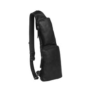 Leather Sling Bag Logan in Classic 100% Full-Grain Leather - Full Exterior Front Profile View | Buy Online