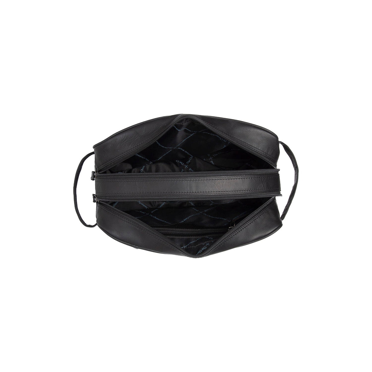 Tailored Rib Cuffs &amp; Hem Craftsmanship Construction Detail on Stefan Full-Grain Leather Toiletry Bag