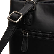 Solid Antique Brass Hardware & Heavy-Duty Dual Zipper Detail on Raynor Full-Grain Leather Tote Bag