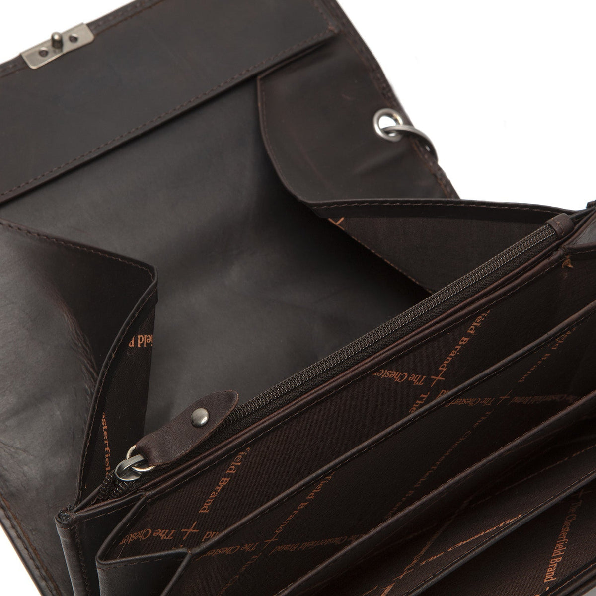 Classic 100% Full-Grain leather Wallet - Rear Perspective Showing Reinforced Leather Straps &amp; Stitching