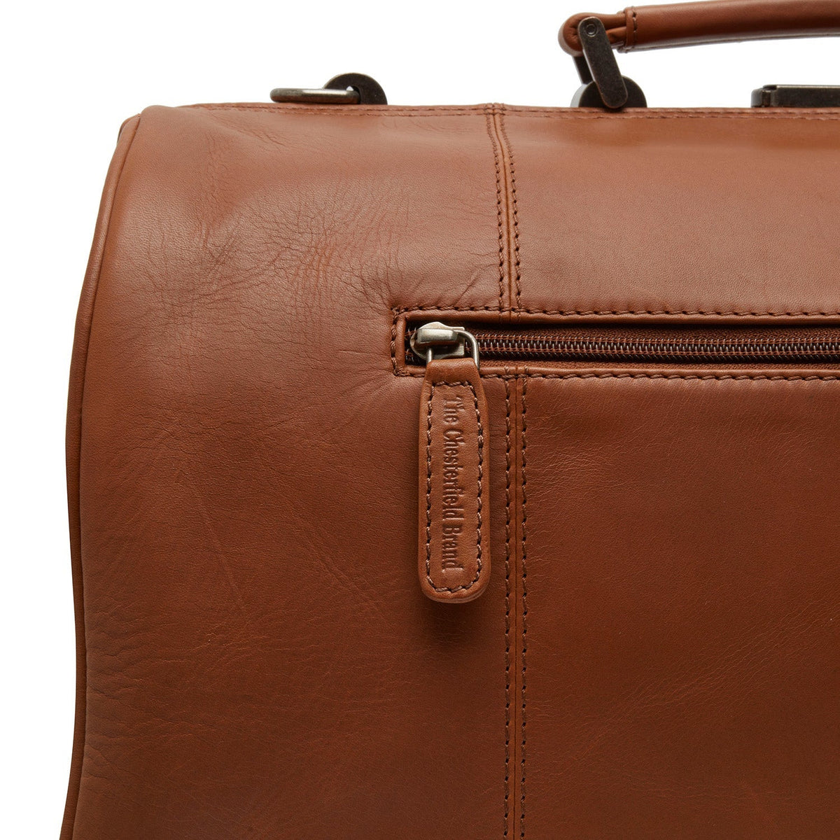 
Texel Full-Grain Leather Weekender Bag - Structured Side Profile Showing Gusset Depth & Expansion Capacity