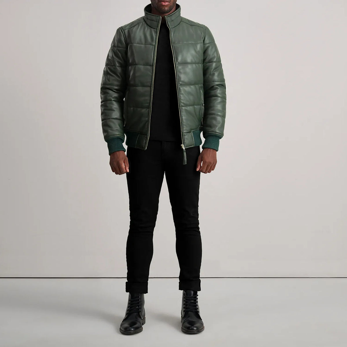 Lucas Leather Bomber Jacket – alternate product view 3