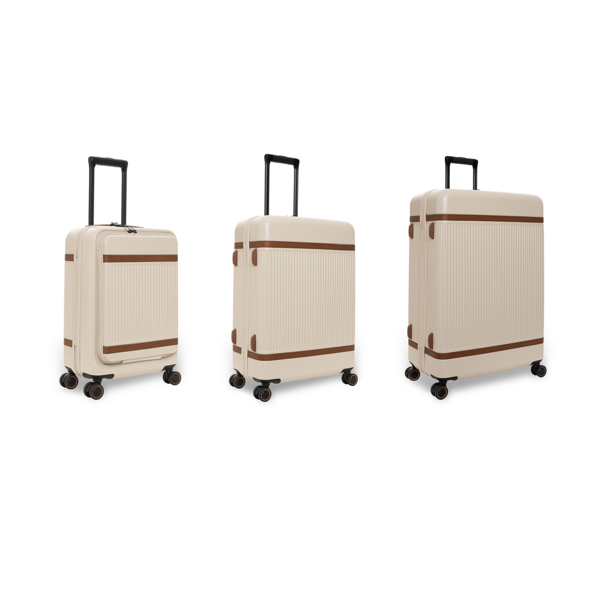 
Sandy Beach Suitcase Set Front Pocket Zuna, front view